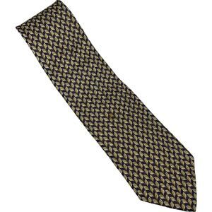 Ermegildo Zenga Neck Tie Yellow Gold Print 100% Silk Designer